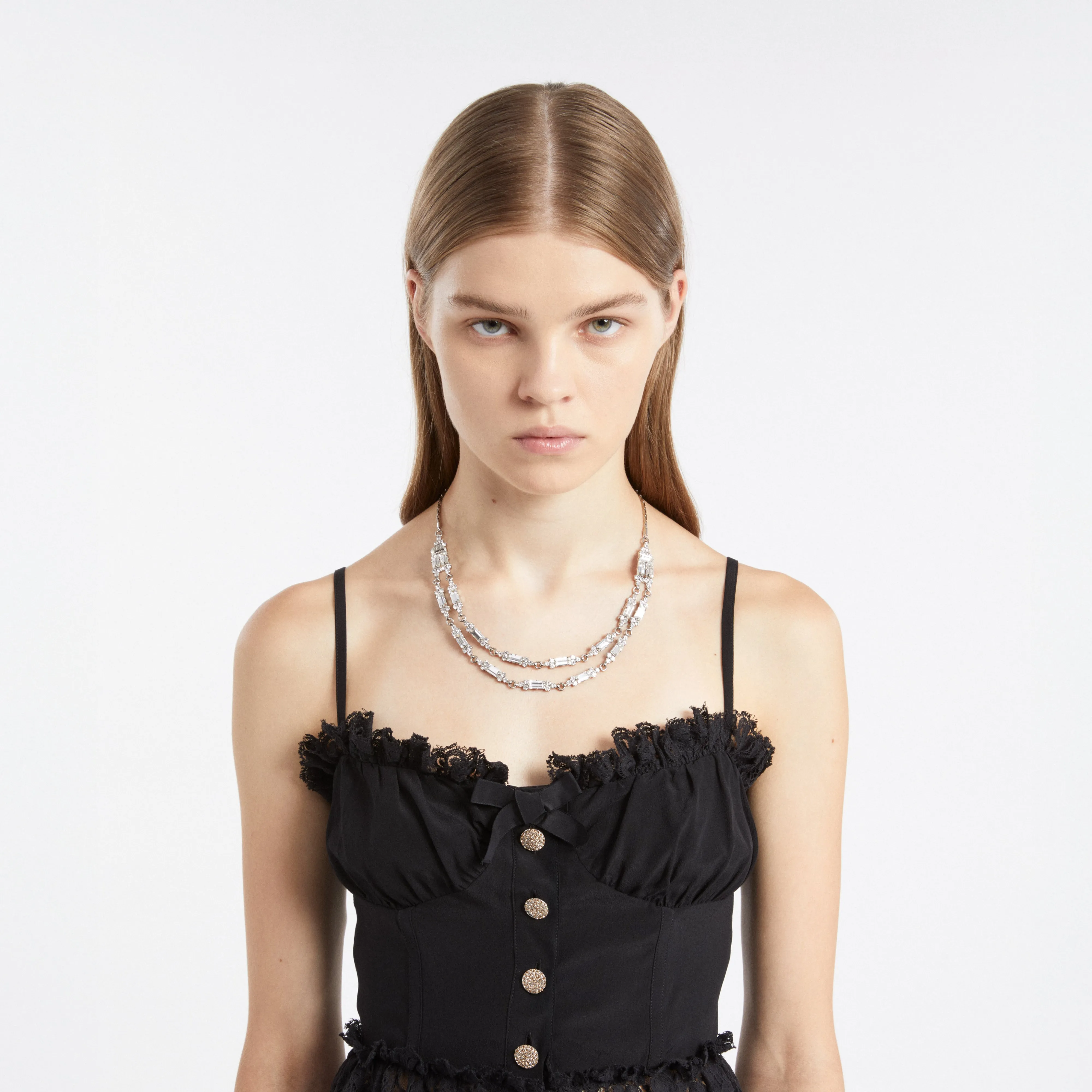 DOUBLE CRYSTAL NECKLACE sold by Alessandra Rich product image thumbnail 2