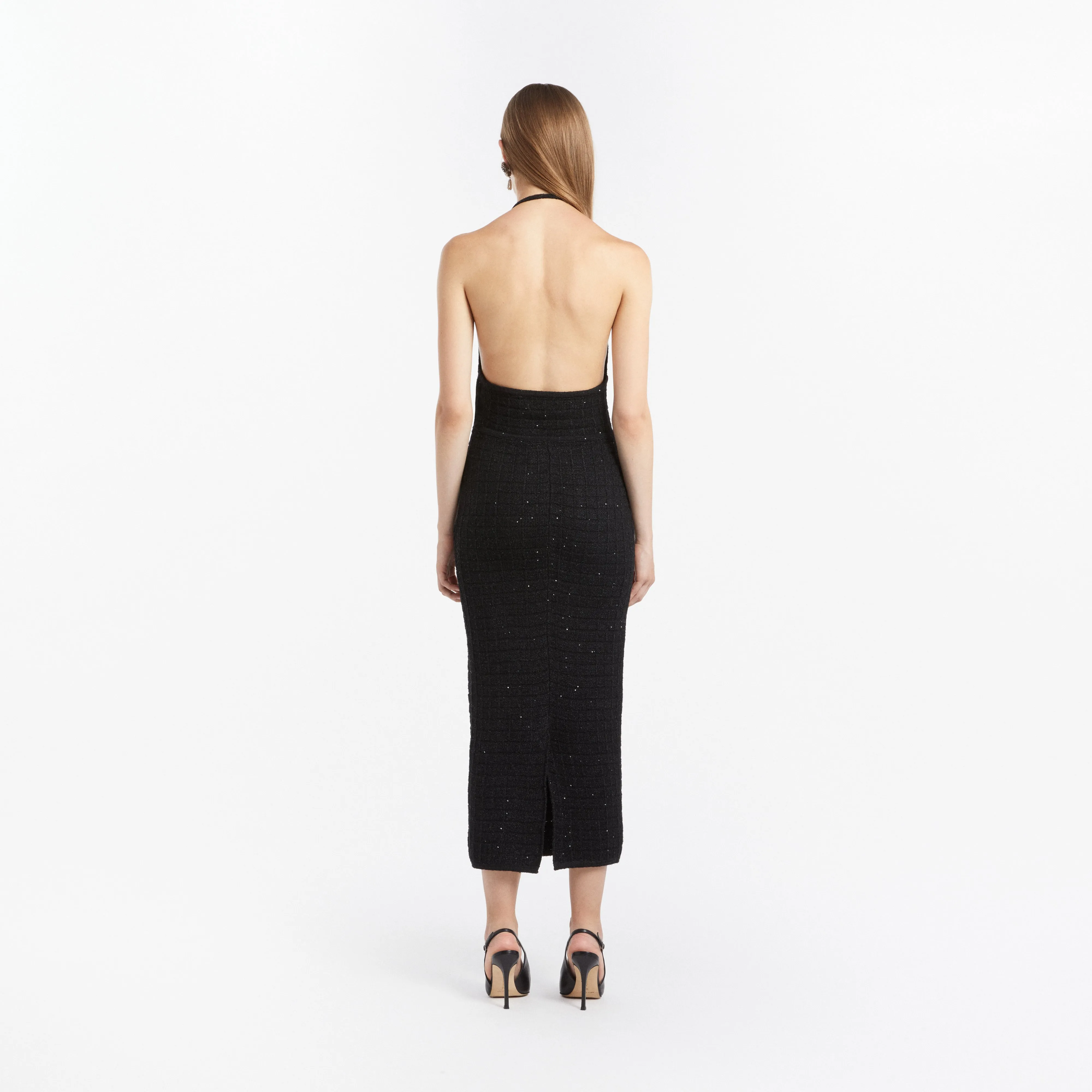WOOL SEQUIN KNIT MIDI DRESS sold by Alessandra Rich product image thumbnail 4