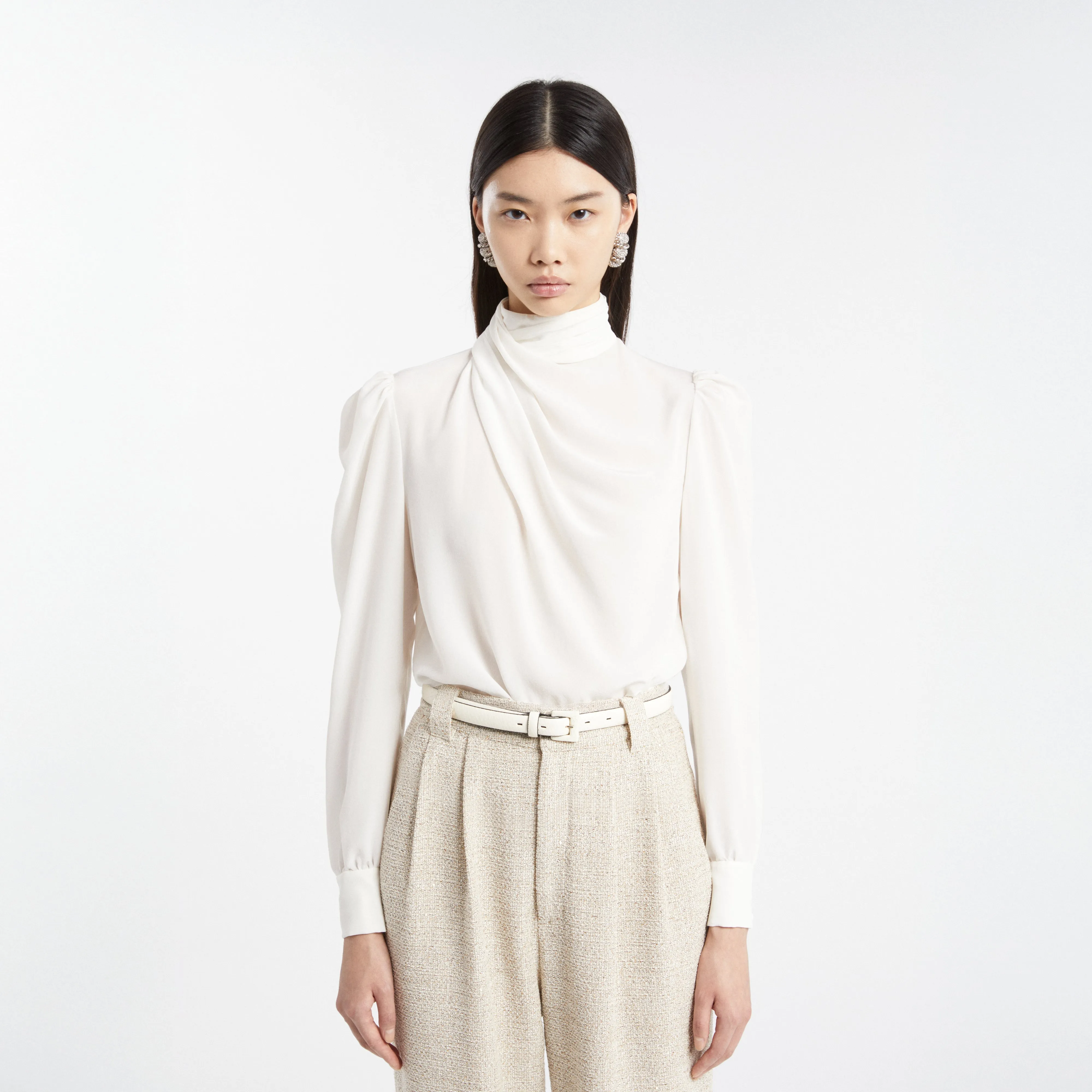 SILK HIGH-NECK BLOUSE sold by Alessandra Rich product image thumbnail 5