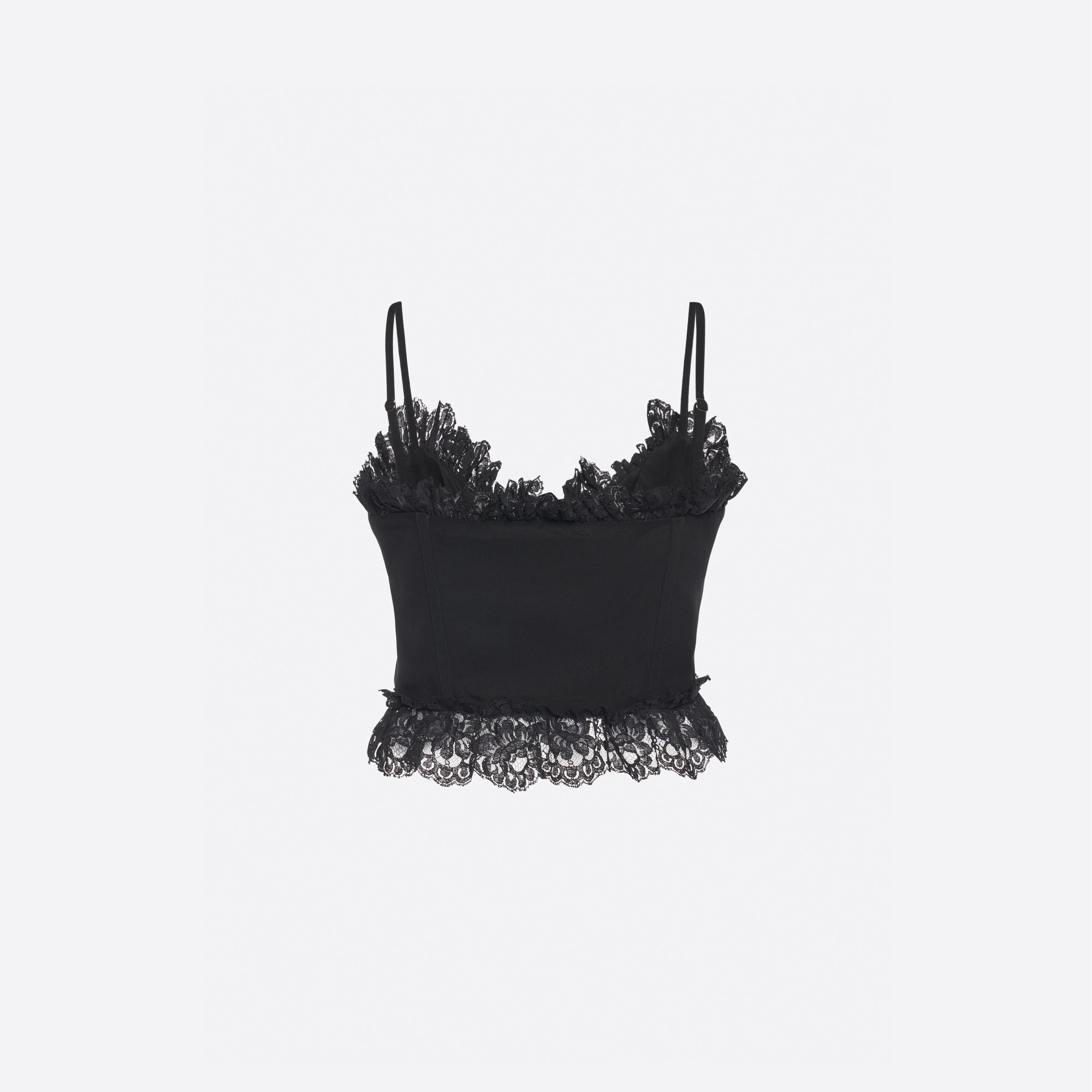 SILK BUSTIER TOP WITH LACE TRIMS sold by Alessandra Rich product image thumbnail 2