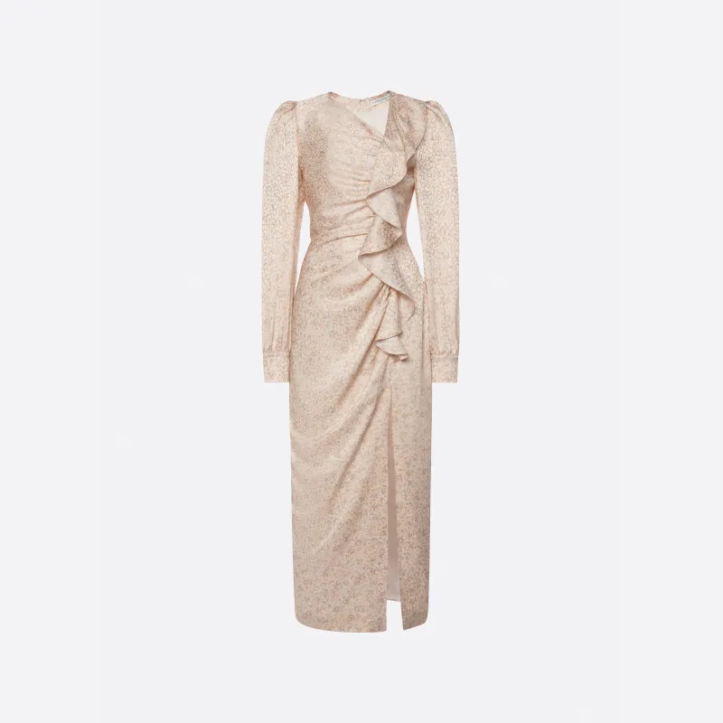 SILK JACQUARD DRAPED DRESS made by Alessandra Rich