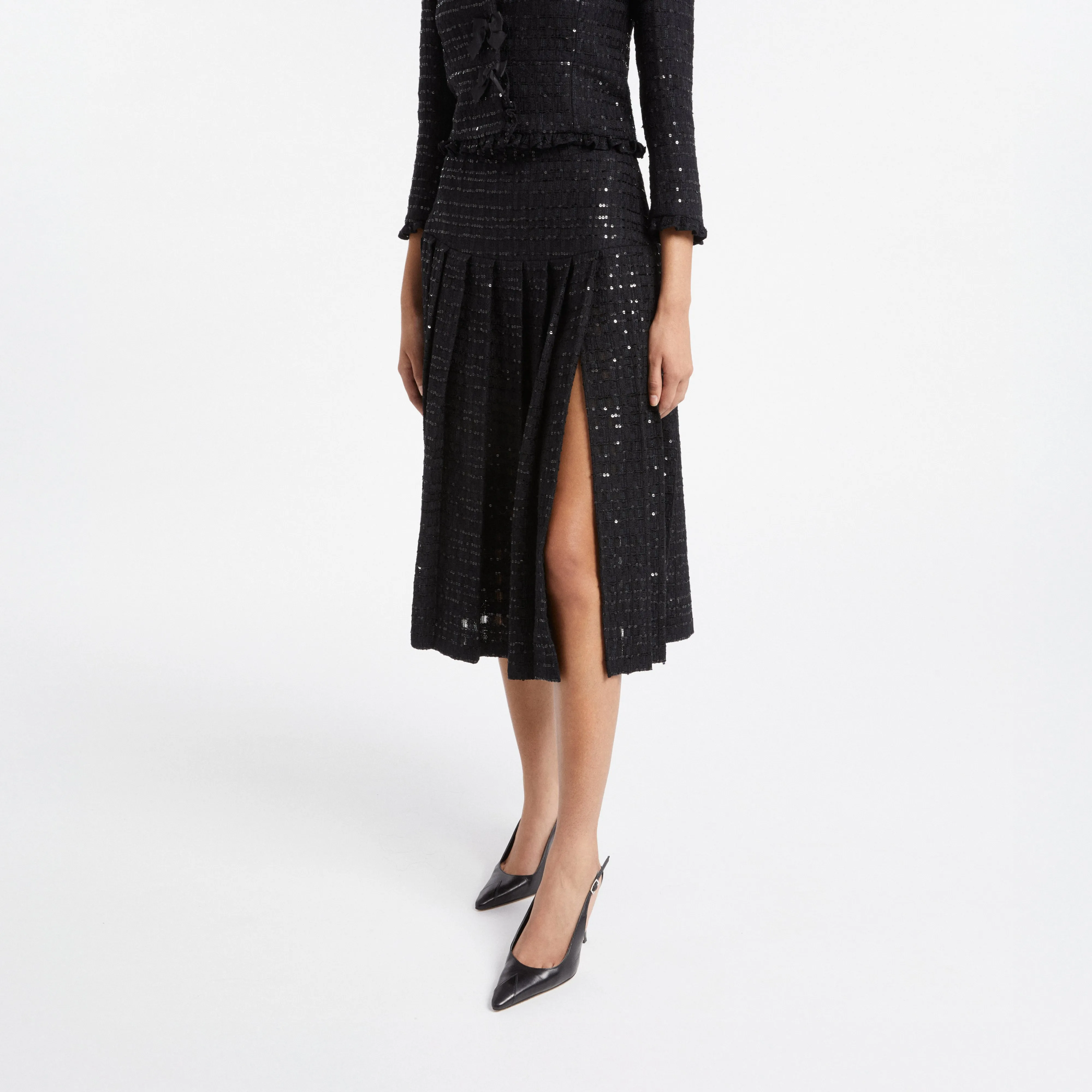 SEQUIN TWEED PLEATED SKIRT sold by Alessandra Rich product image thumbnail 5