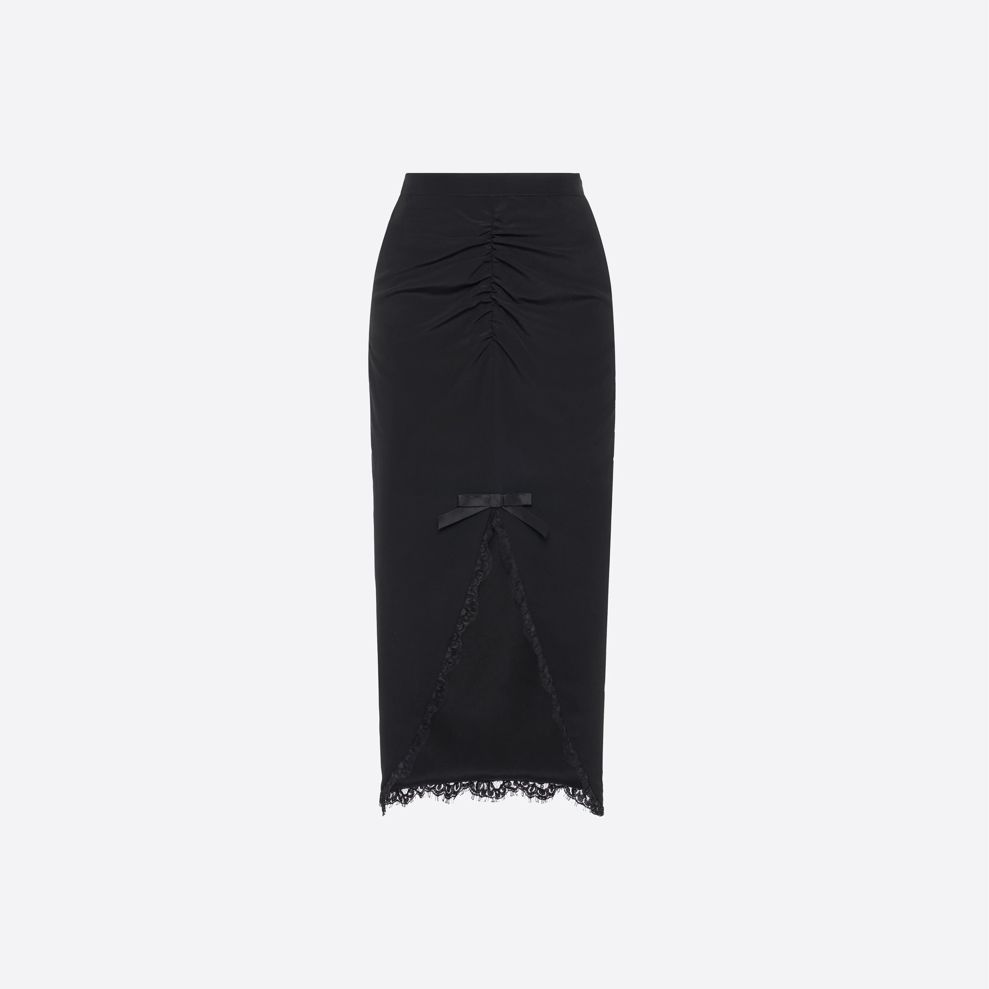 SILK MIDI SKIRT WITH LACE TRIMS sold by Alessandra Rich
