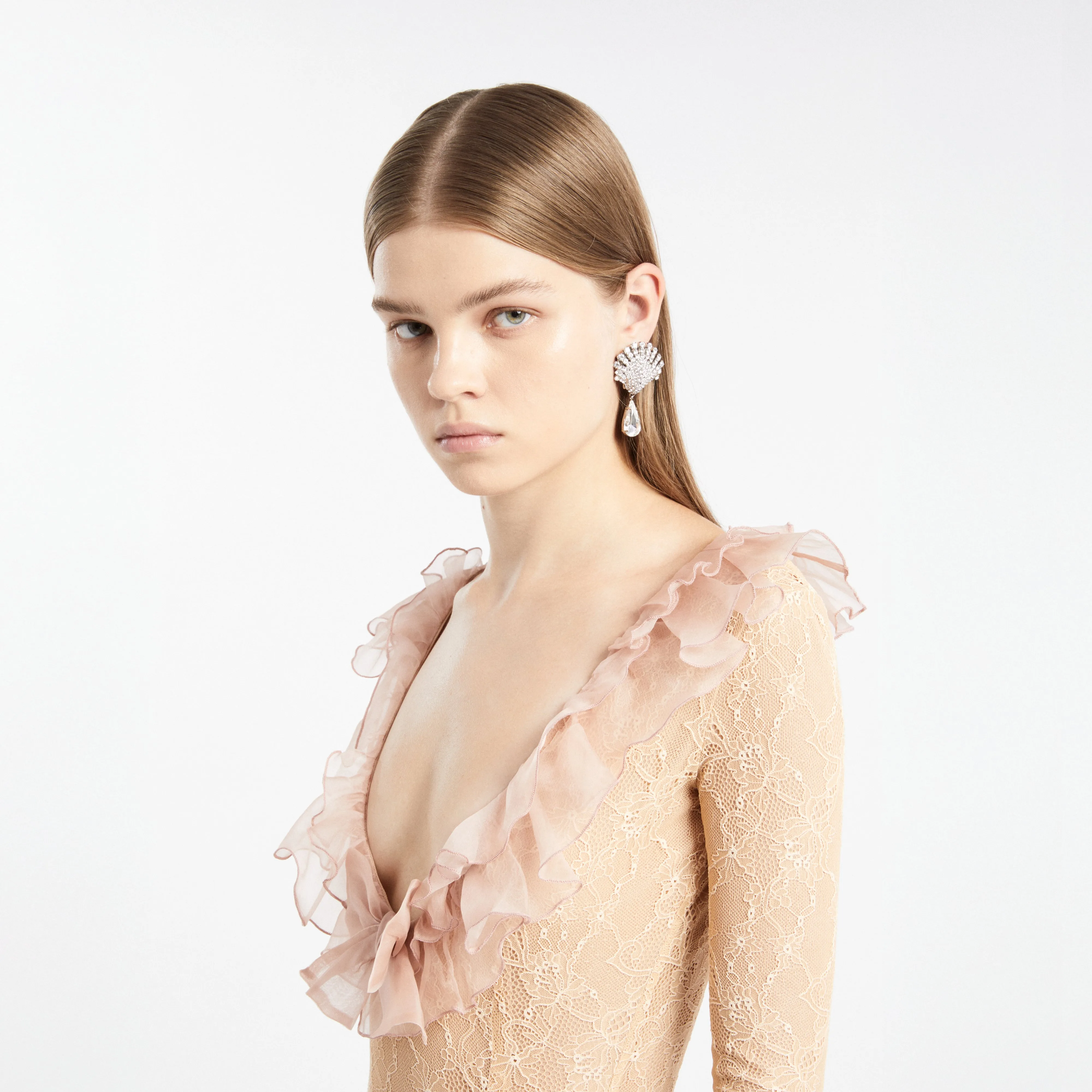 CRYSTAL SHELL EARRINGS sold by Alessandra Rich product image thumbnail 2