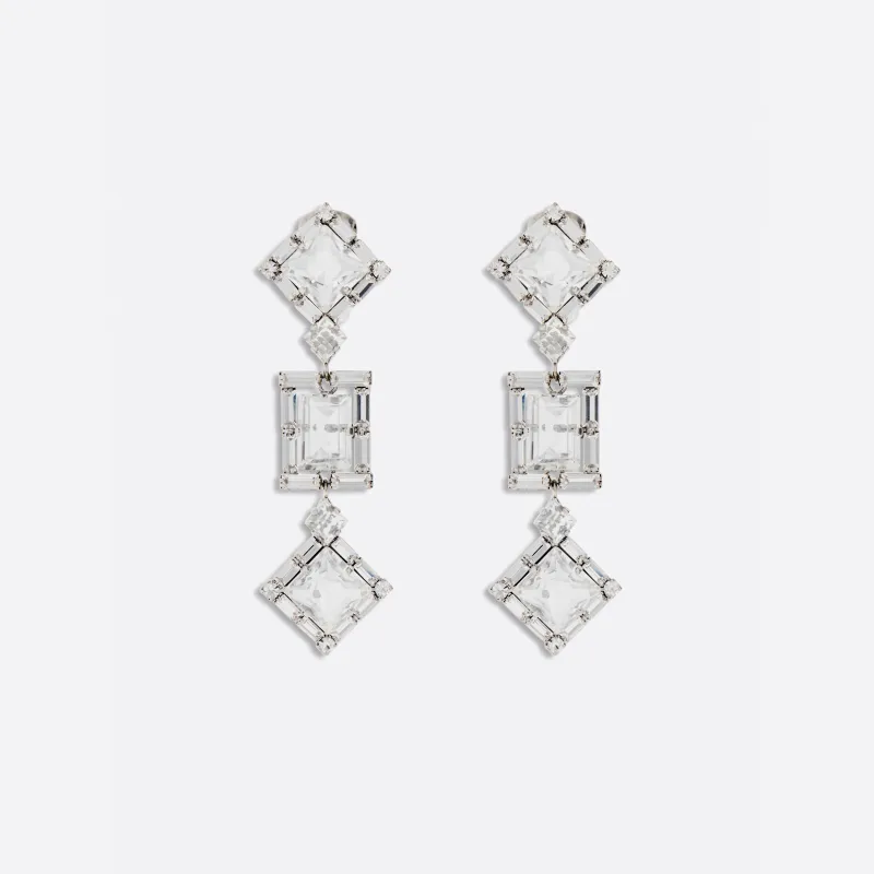 SQUARE EARRINGS WITH PENDANT made by Alessandra Rich