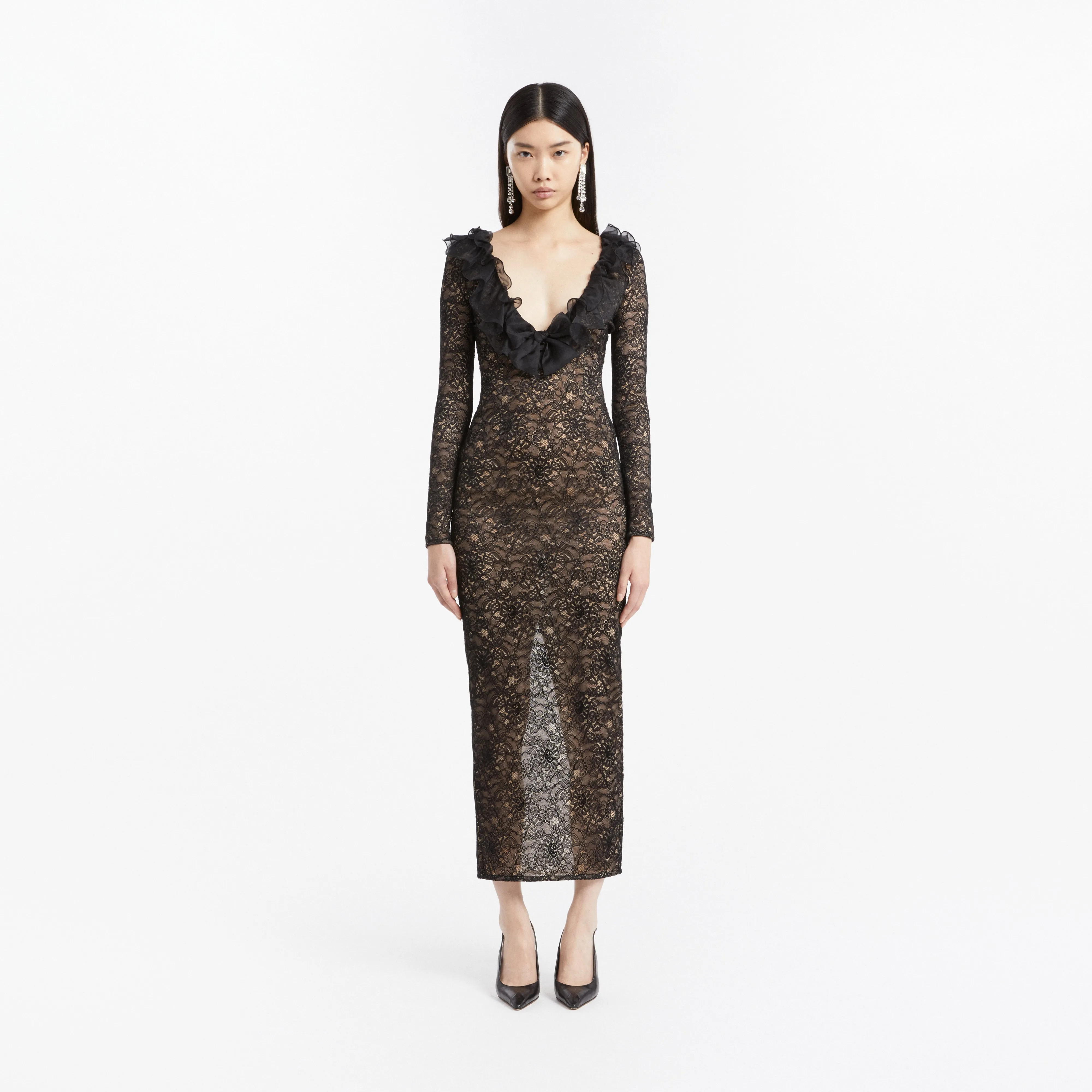 STRETCH LACE EVENING DRESS sold by Alessandra Rich product image thumbnail 3