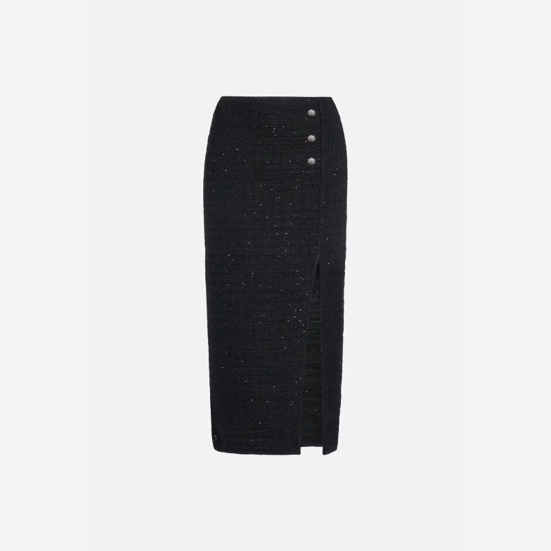 WOOL SEQUIN KNIT MIDI SKIRT made by Alessandra Rich