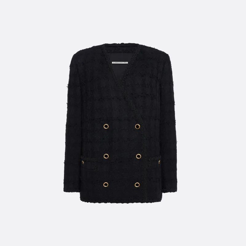 CHECK TWEED BOUCLÉ DOUBLE BREASTED JACKET made by Alessandra Rich