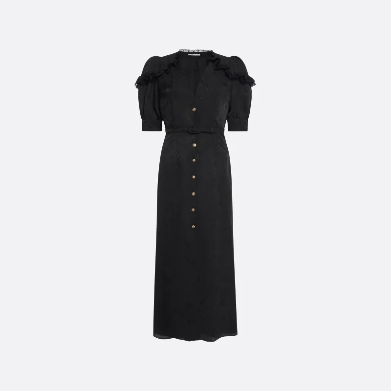 SILK JACQUARD MIDI DRESS WITH V-NECKLINE made by Alessandra Rich