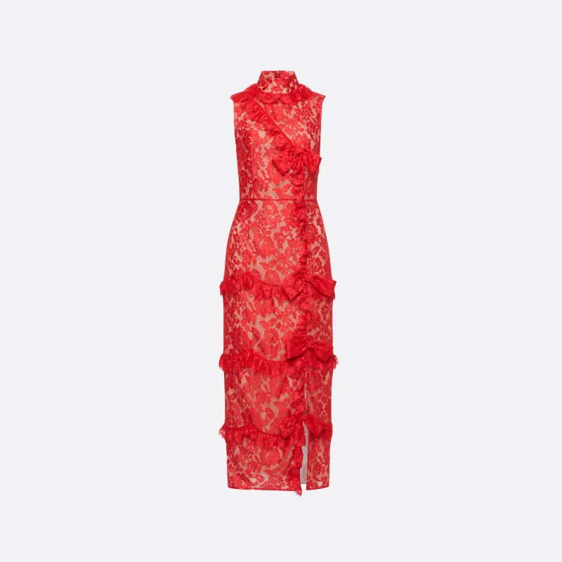 LACE HIGH NECK EVENING DRESS made by Alessandra Rich