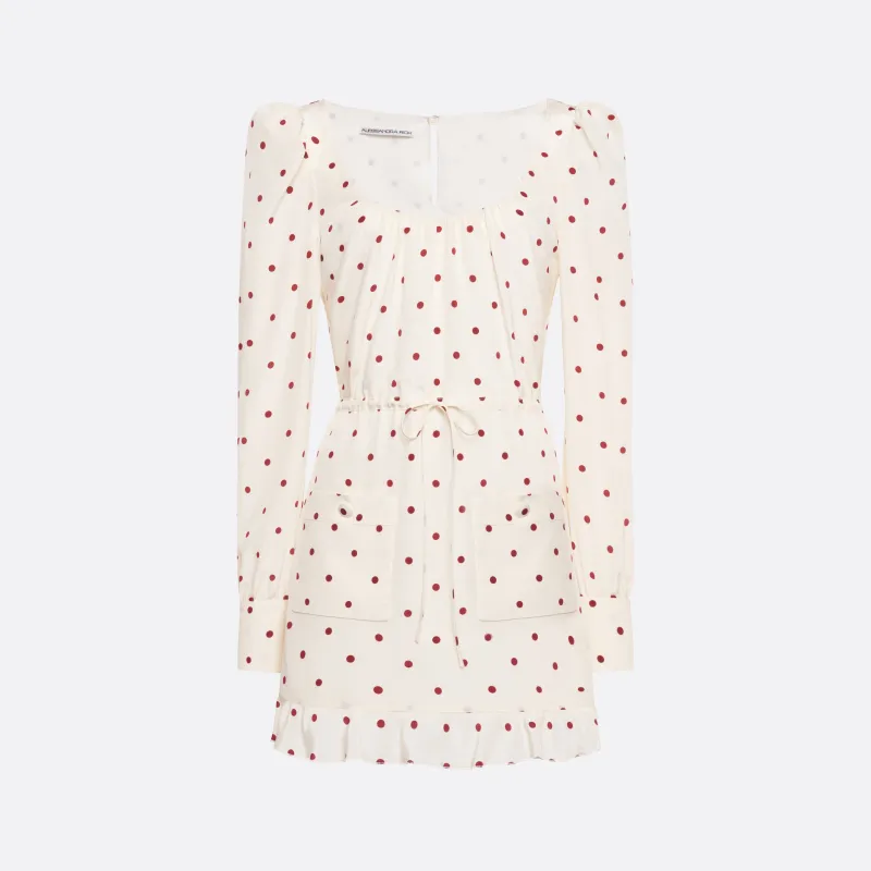 POLKA-DOT SILK MINI DRESS WITH SCOOPED NECKLINE made by Alessandra Rich