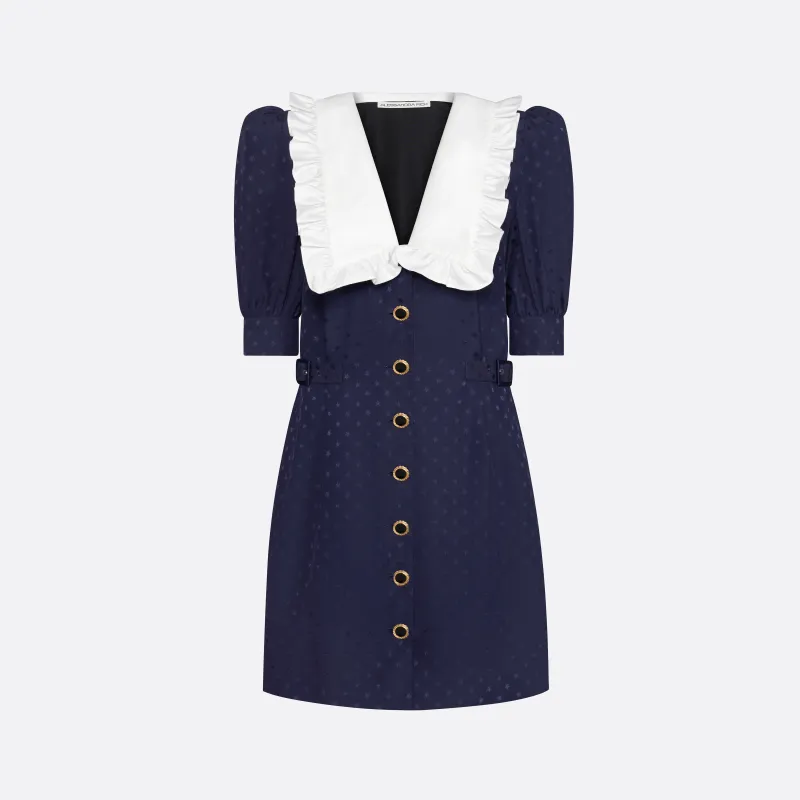 SILK JACQUARD MINI DRESS WITH BUCKLES made by Alessandra Rich