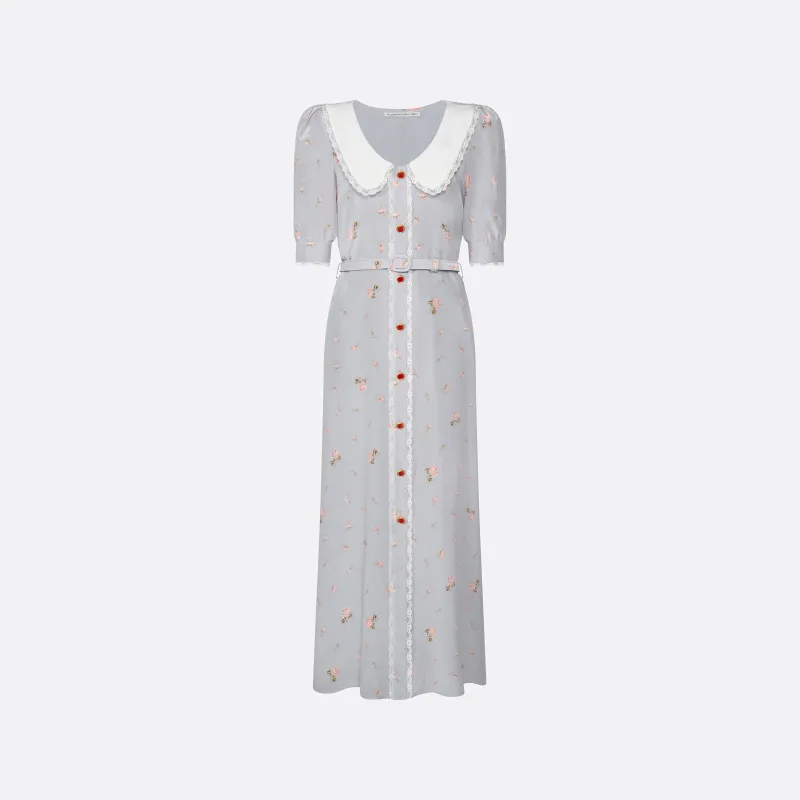 FLORAL-PRINT SILK MIDI DRESS made by Alessandra Rich