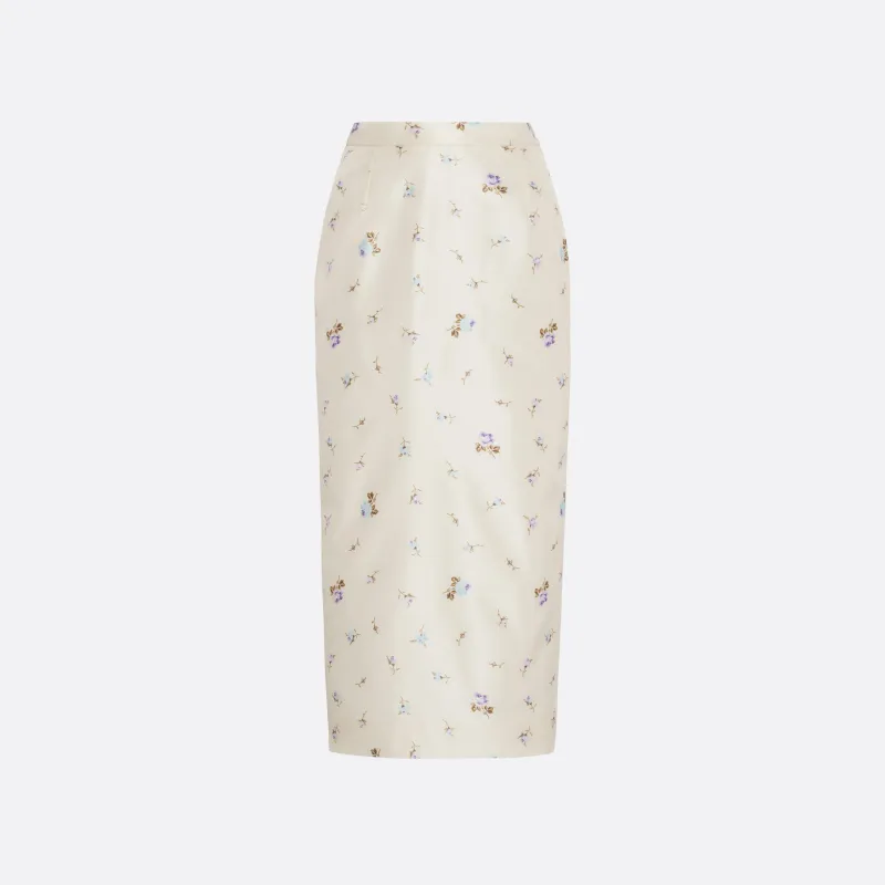 FLORAL-PRINT SILK TAFFETA MIDI SKIRT made by Alessandra Rich