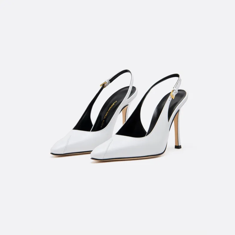 LEATHER SLINGBACKS WITH POINT made by Alessandra Rich