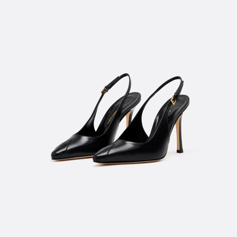 LEATHER SLINGBACKS WITH POINT made by Alessandra Rich