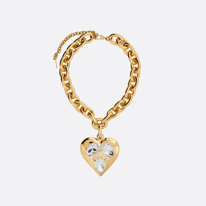 METAL NECKLACE WITH CRYSTAL PENDANT HEART made by Alessandra Rich