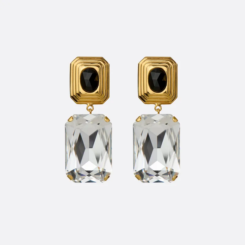 METAL EARRINGS WITH CRYSTAL PENDANT made by Alessandra Rich