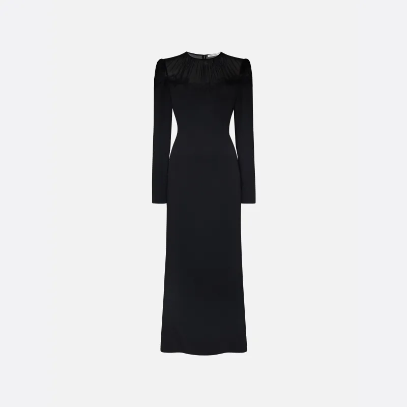 CADY AND SILK GEORGETTE MIDI DRESS made by Alessandra Rich
