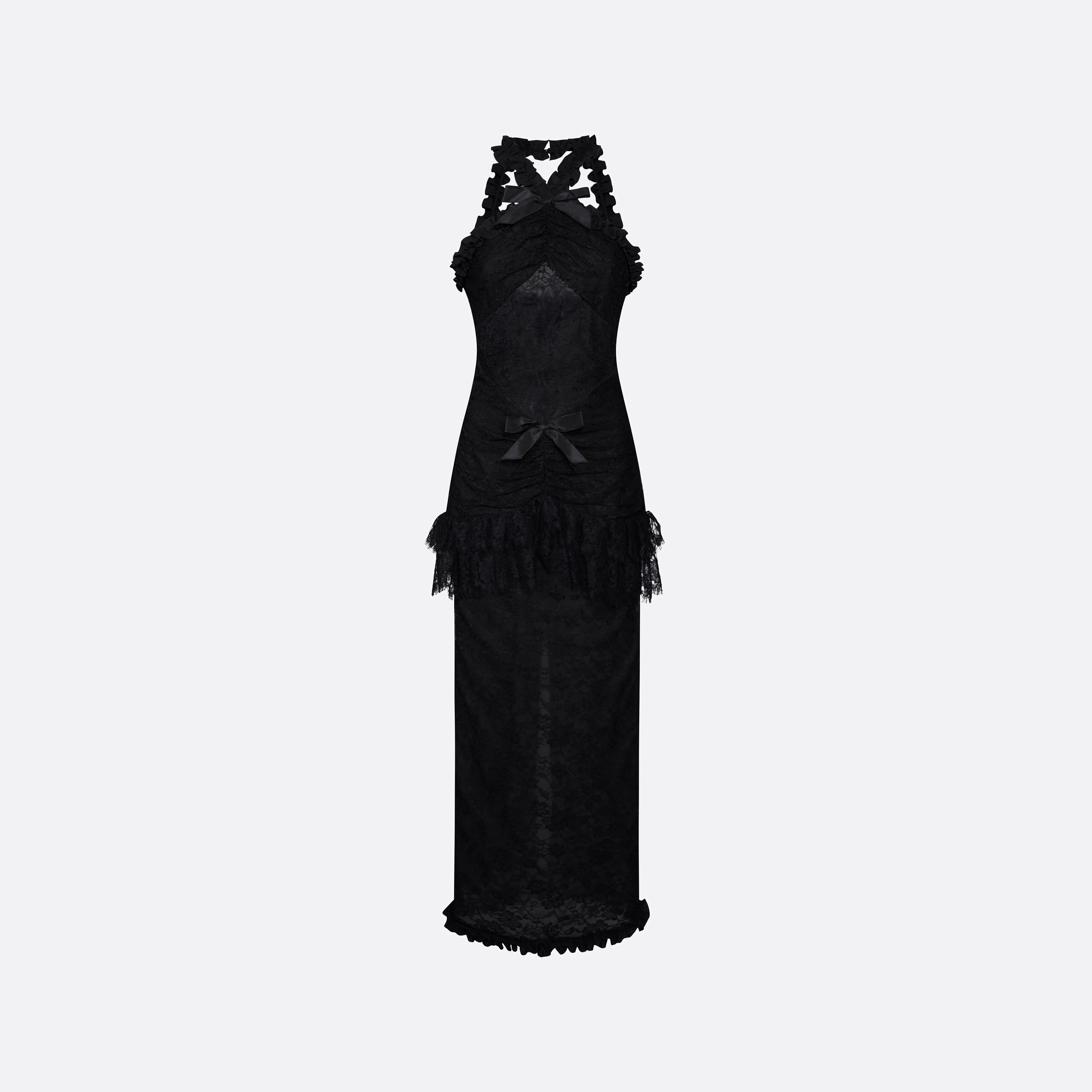 CHANTILLY LACE HALTERNECK EVENING DRESS sold by Alessandra Rich