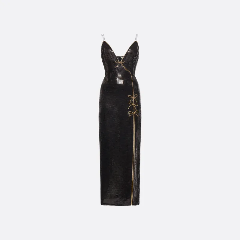SEQUIN-EMBROIDERED SILK SLIP DRESS made by Alessandra Rich