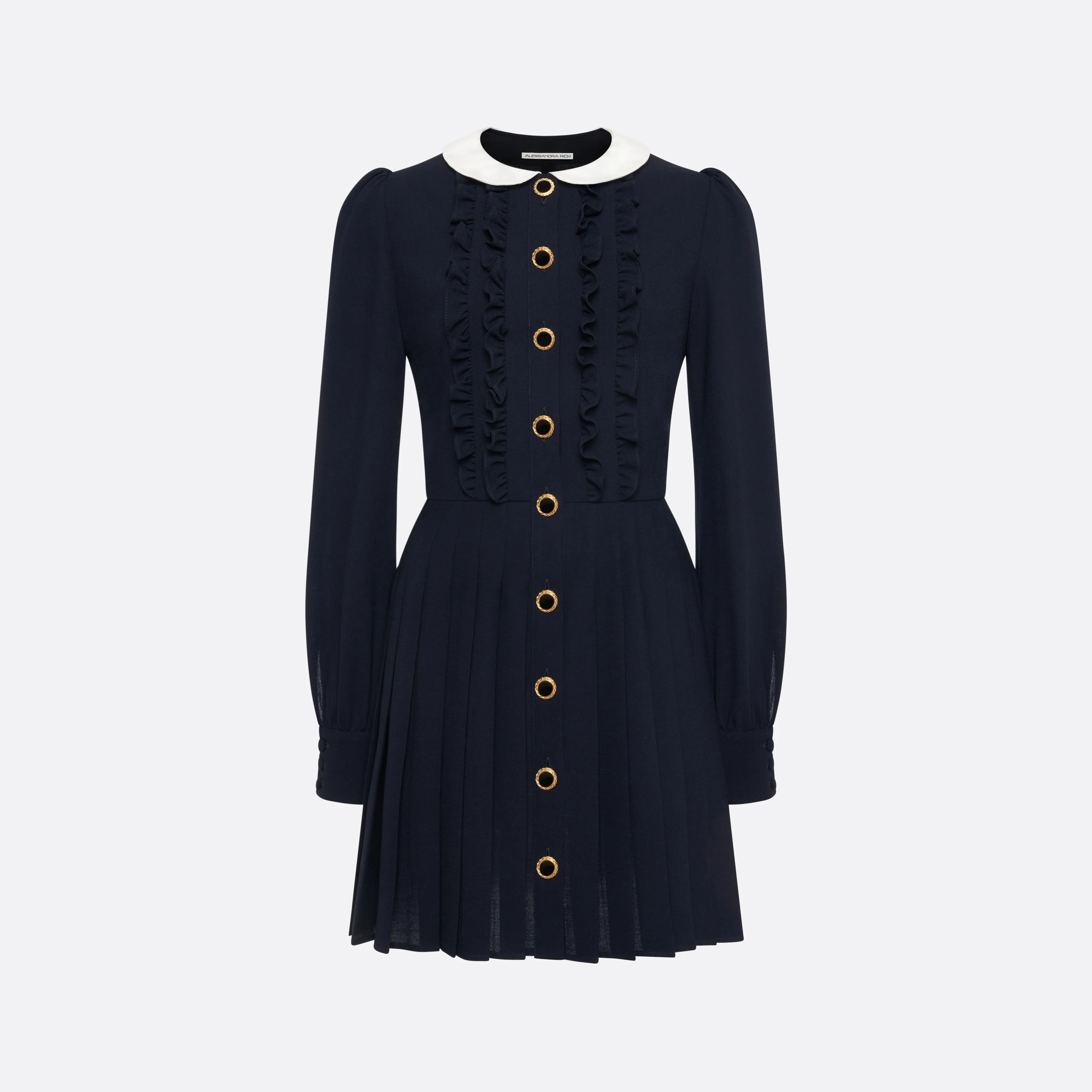 LIGHT WOOL CRÊPE MINI DRESS WITH PLEATED SKIRT sold by Alessandra Rich