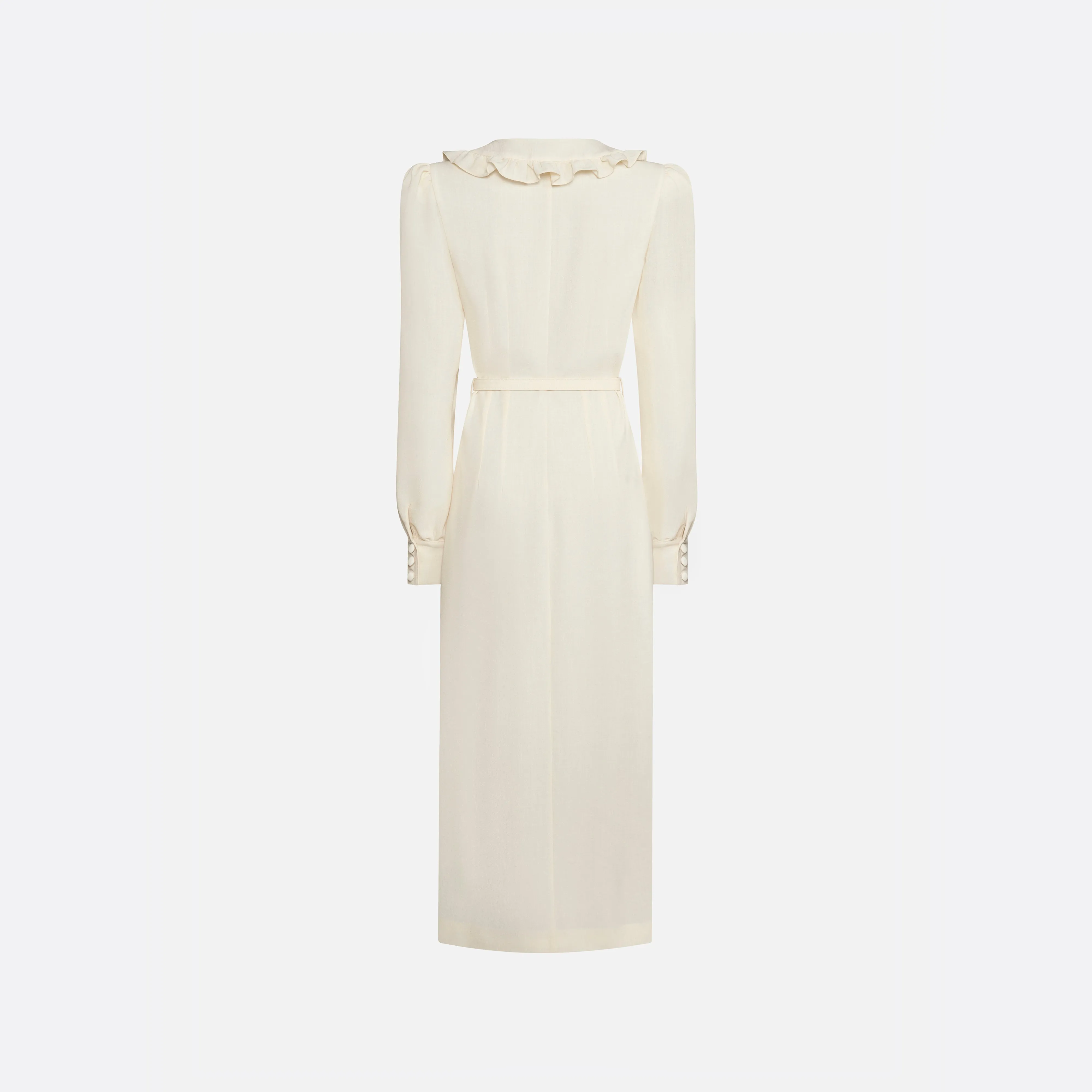 LIGHT WOOL CRÊPE MIDI DRESS WITH V-NECKLINE sold by Alessandra Rich product image thumbnail 5