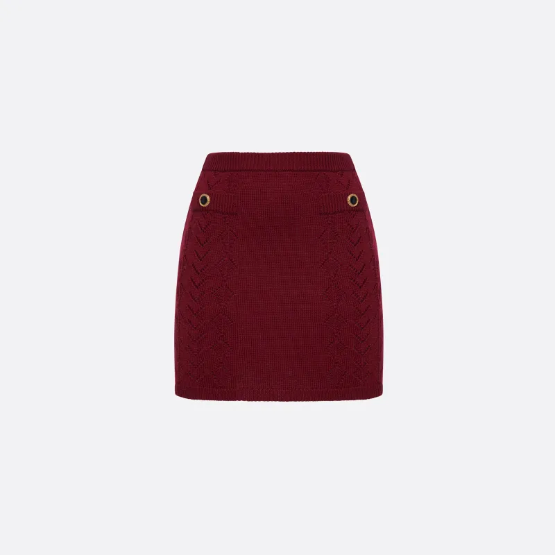 MERINO WOOL LACE-KNIT MINI SKIRT made by Alessandra Rich