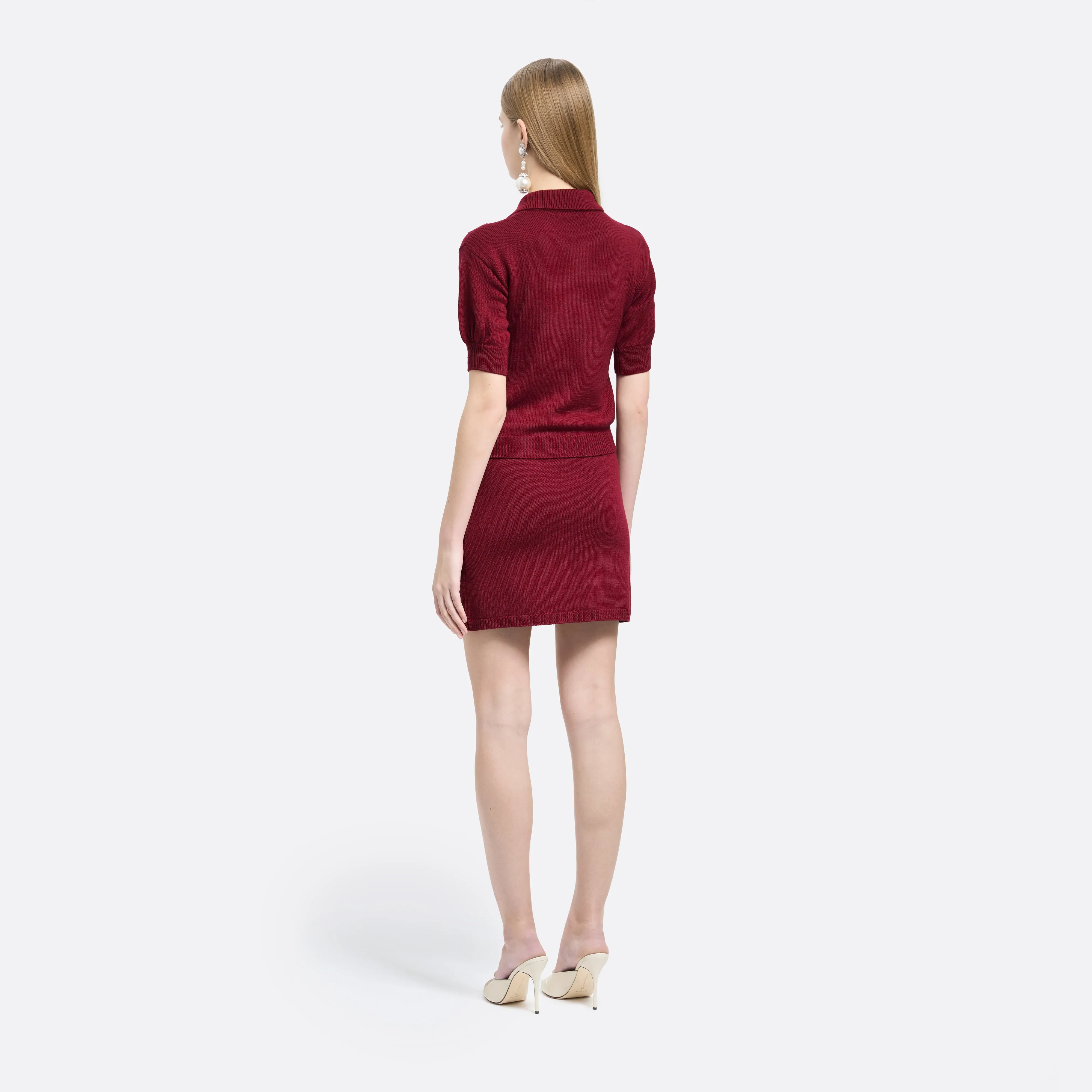 MERINO WOOL KNIT LACE-KNIT POLO sold by Alessandra Rich product image thumbnail 4
