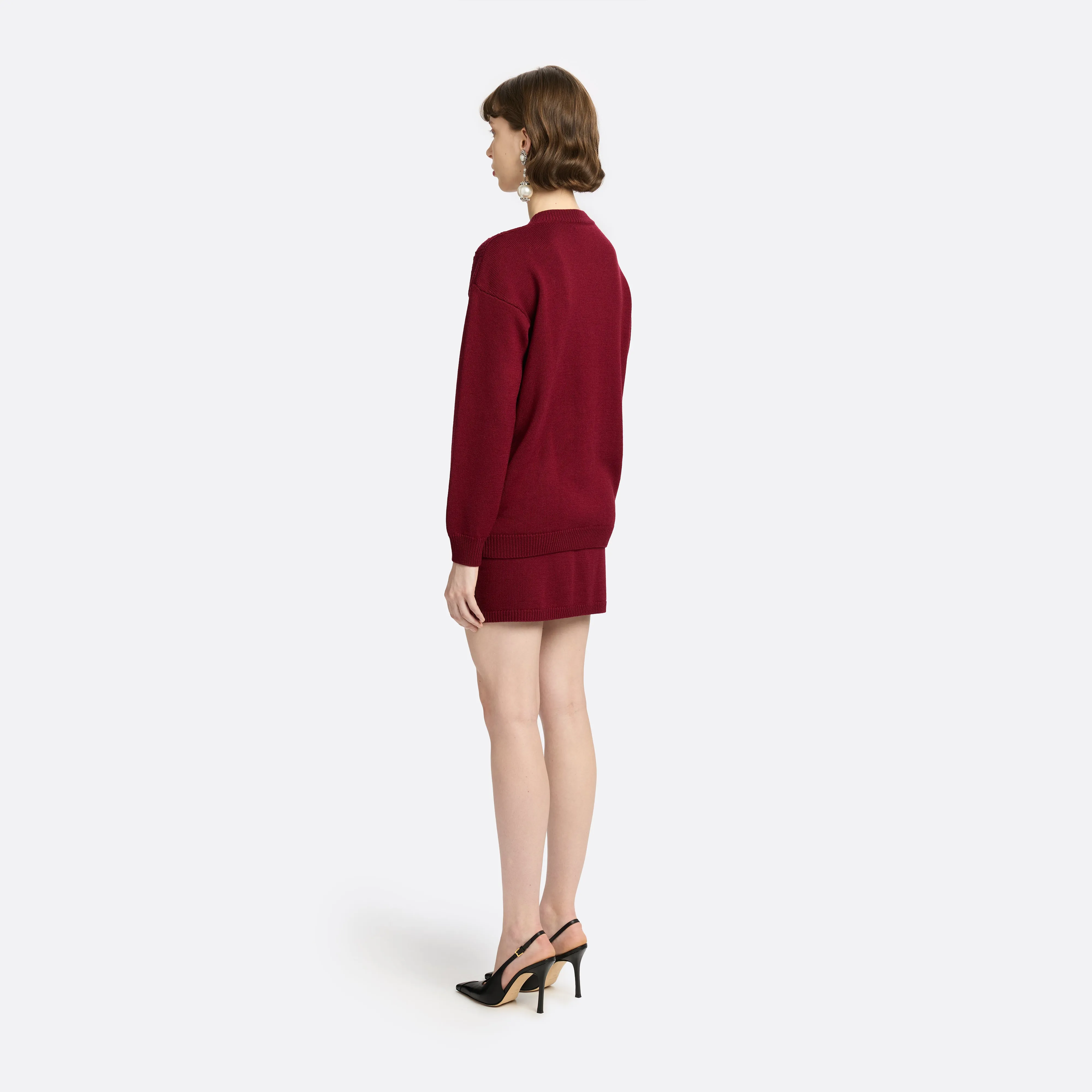 MERINO WOOL LACE-KNIT CARDIGAN sold by Alessandra Rich product image thumbnail 4