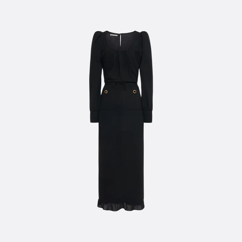 WOOL CRÊPE MIDI DRESS WITH SCOOP NECKLINE made by Alessandra Rich