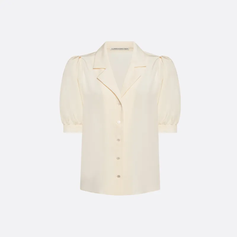 SILK SHORT SLEEVE BLOUSE made by Alessandra Rich