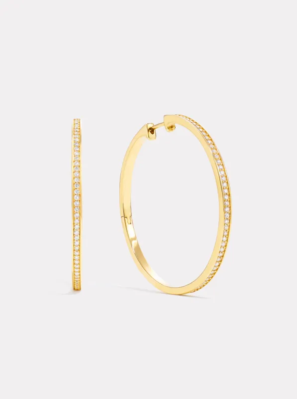 Single Line Diamond Hoops made by By Pariah
