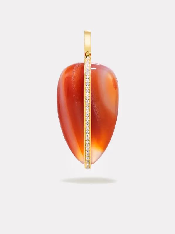 Large Diamond Pebble Pendant | Red Carnelian made by By Pariah