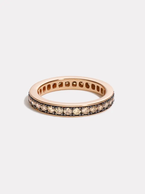 Chubby Champagne Diamond Band - Rose Gold made by By Pariah