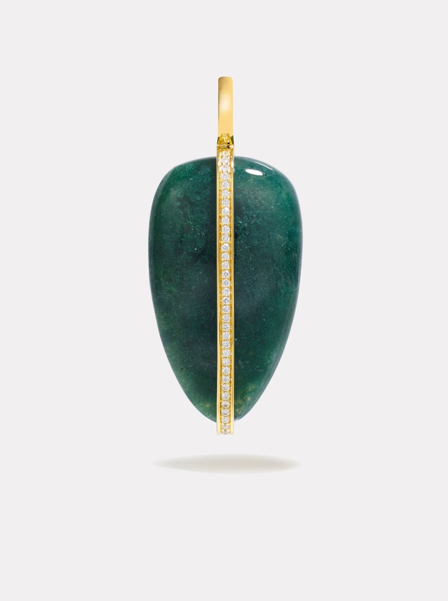 Large Diamond Pebble Pendant | Moss Agate sold by By Pariah