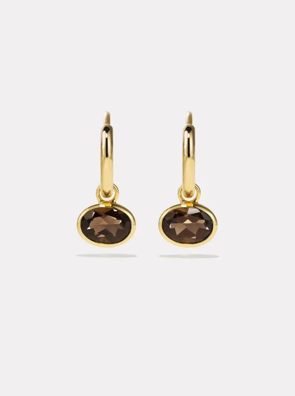 Orbit Hoops - Smokey Quartz made by By Pariah