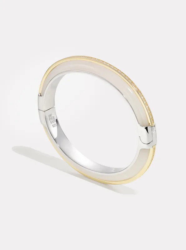 Essential Stacking Bangle White Jasper - Diamond & White Sapphire made by By Pariah