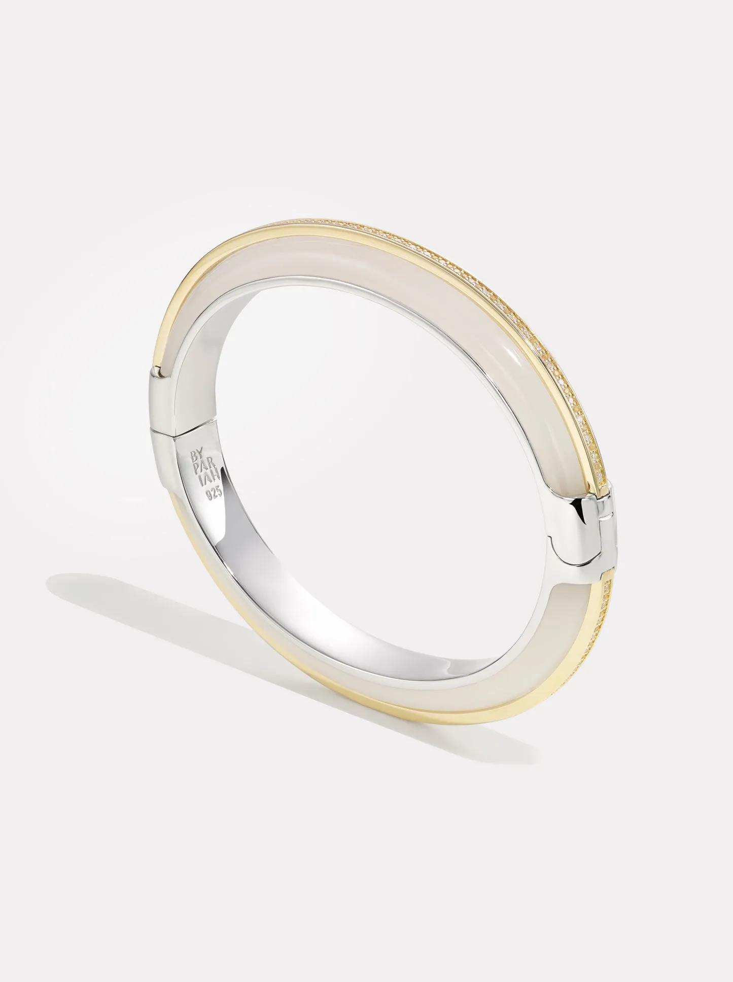 Essential Stacking Bangle White Jasper - Diamond & White Sapphire sold by By Pariah