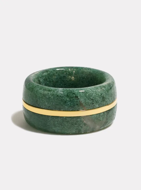 The Essential Wide Ring | Gold & Moss Agate made by By Pariah