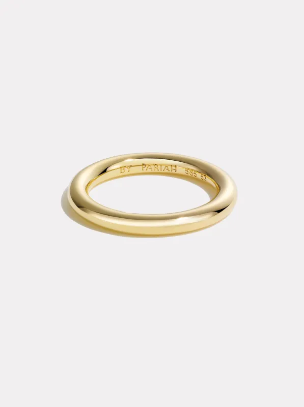 3mm Gold Hollow Ring made by By Pariah