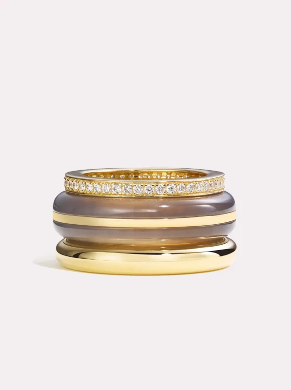 Stack_Classic Ring Stack | Grey Agate - 51 made by By Pariah