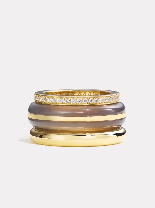 Stack_Classic Ring Stack | Grey Agate - 54 made by By Pariah
