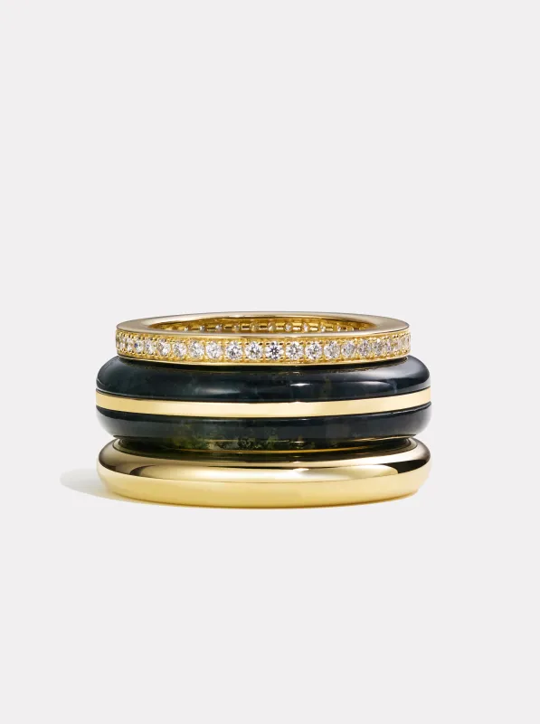 Stack_Classic Ring Stack | Moss Agate - 56 made by By Pariah
