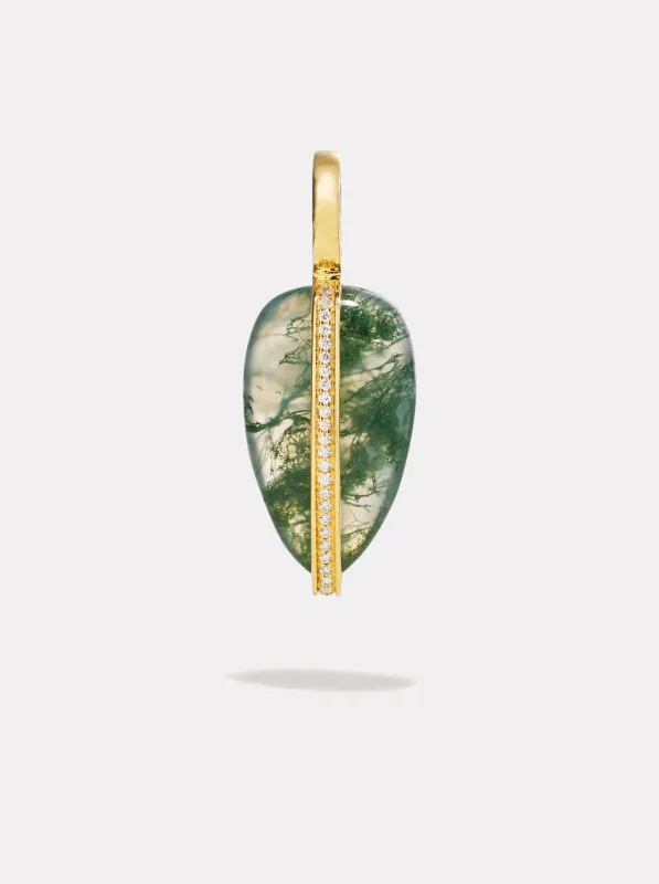 Small Diamond Pebble Pendant | Moss Agate made by By Pariah