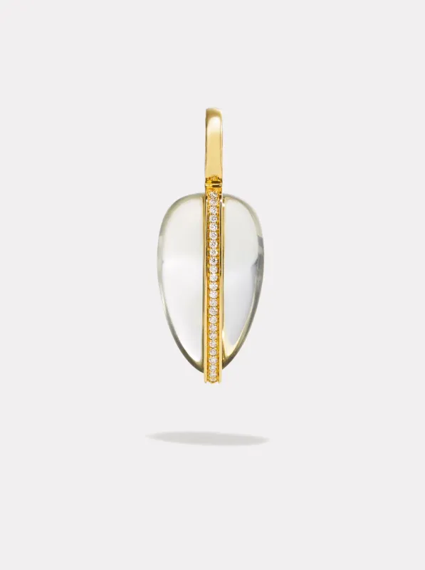 Small Diamond Pebble Pendant | Green Amethyst made by By Pariah