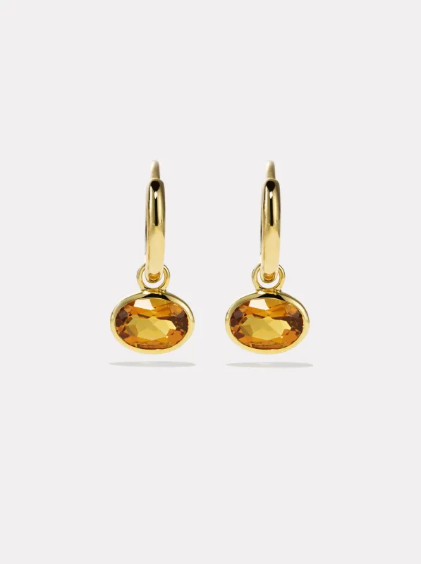 Orbit Hoops - Citrine made by By Pariah