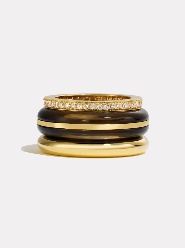Stack_Classic Ring Stack | Smokey Quartz - 57 made by By Pariah