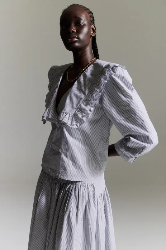 VIENNA BLOUSE — SHIRTING STRIPE made by CHELSEA MAK