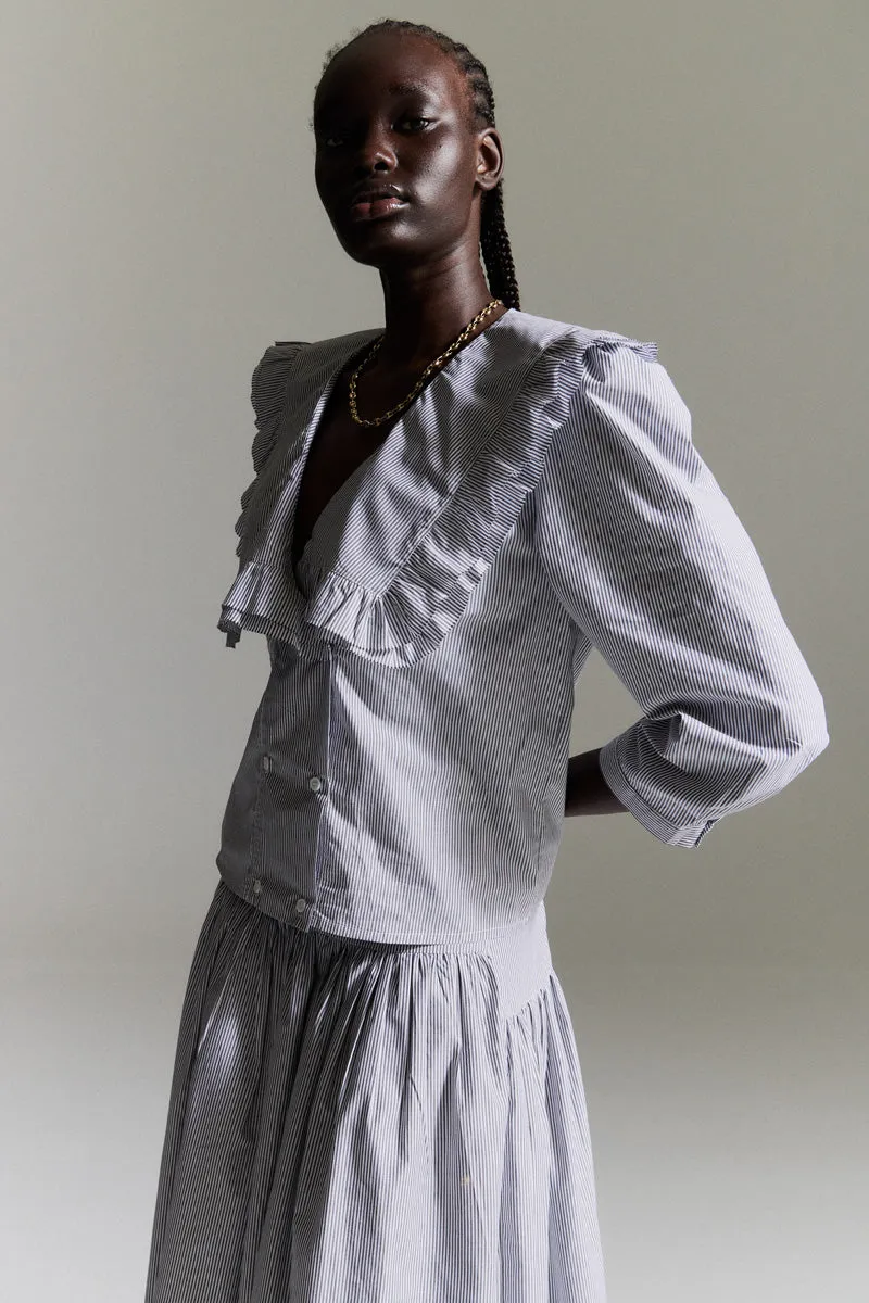VIENNA BLOUSE — SHIRTING STRIPE sold by CHELSEA MAK